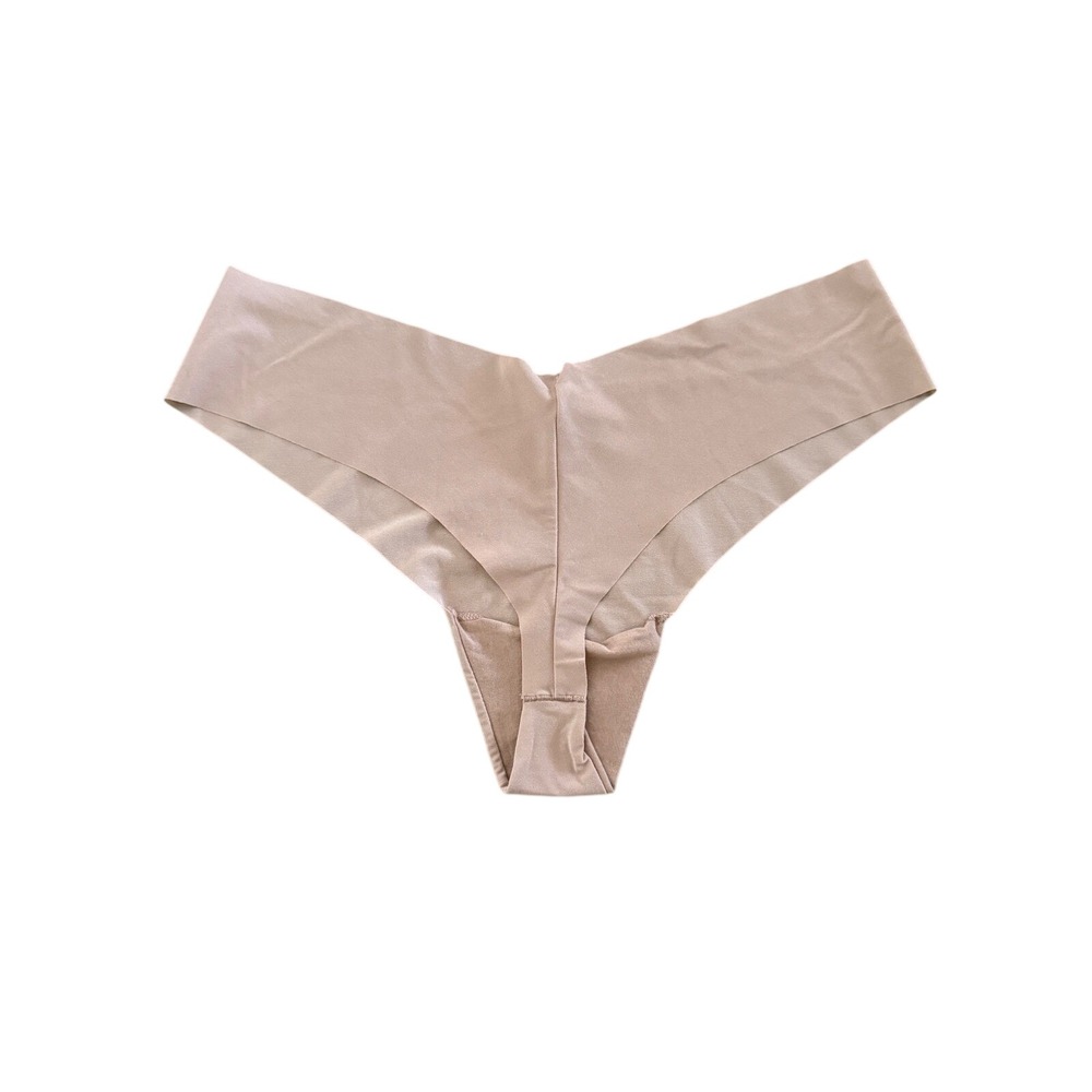 Victoria's Secret PINK No Show Thong Panty Bundle of  3 XL Blush Tan Leopard NEW - Picture 7 of 11